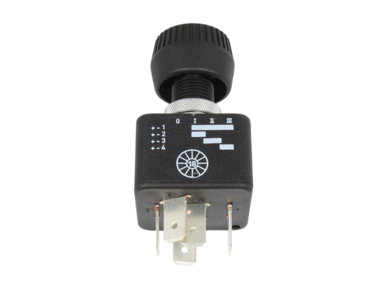 12 VOLT 4 POSITION OFF-ON-ON-ON ROTARY HEADLIGHT HEATER SWITCH 5 TERMINAL 180158